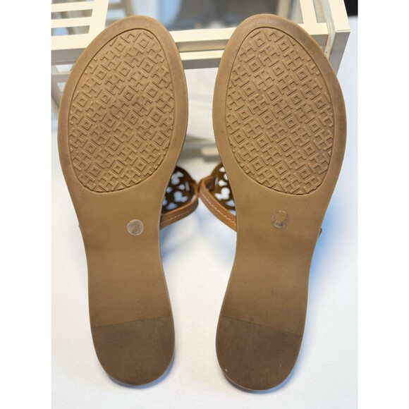 Tory Burch Mini Miller Thong Sandals Flip Flops Cognac Brown Size 8.5 - Picture 13 of 14